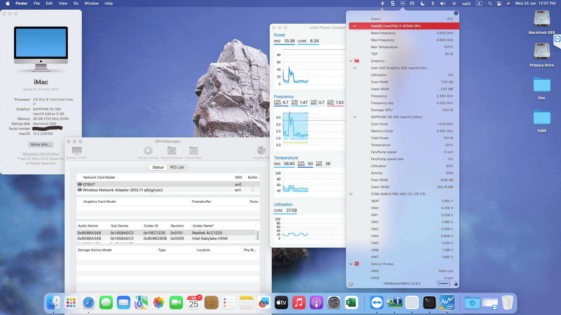 Success Hackintosh macOS Ventura 13.2 Build 22D49 in Gigabyte Z390 Aorus Pro Wifi + Intel Core i7 9700K + Sapphire RX 580